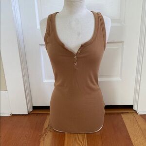 Torrid Brown Button-Front Tank Top